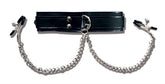Vegan Leather Collar with Adjustable Nipple Clamps for Adults Nipple Clamps